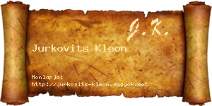 Jurkovits Kleon névjegykártya